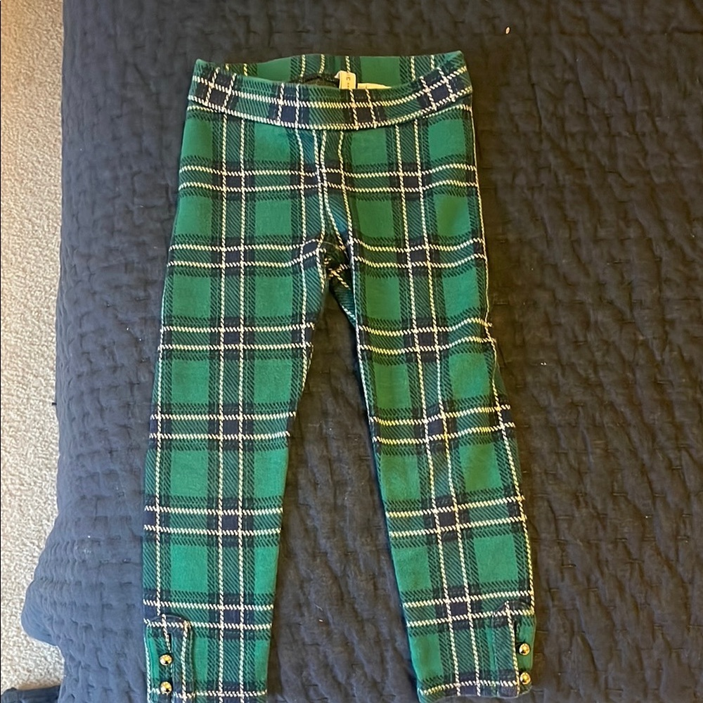 Green Plaid Kids Bottoms